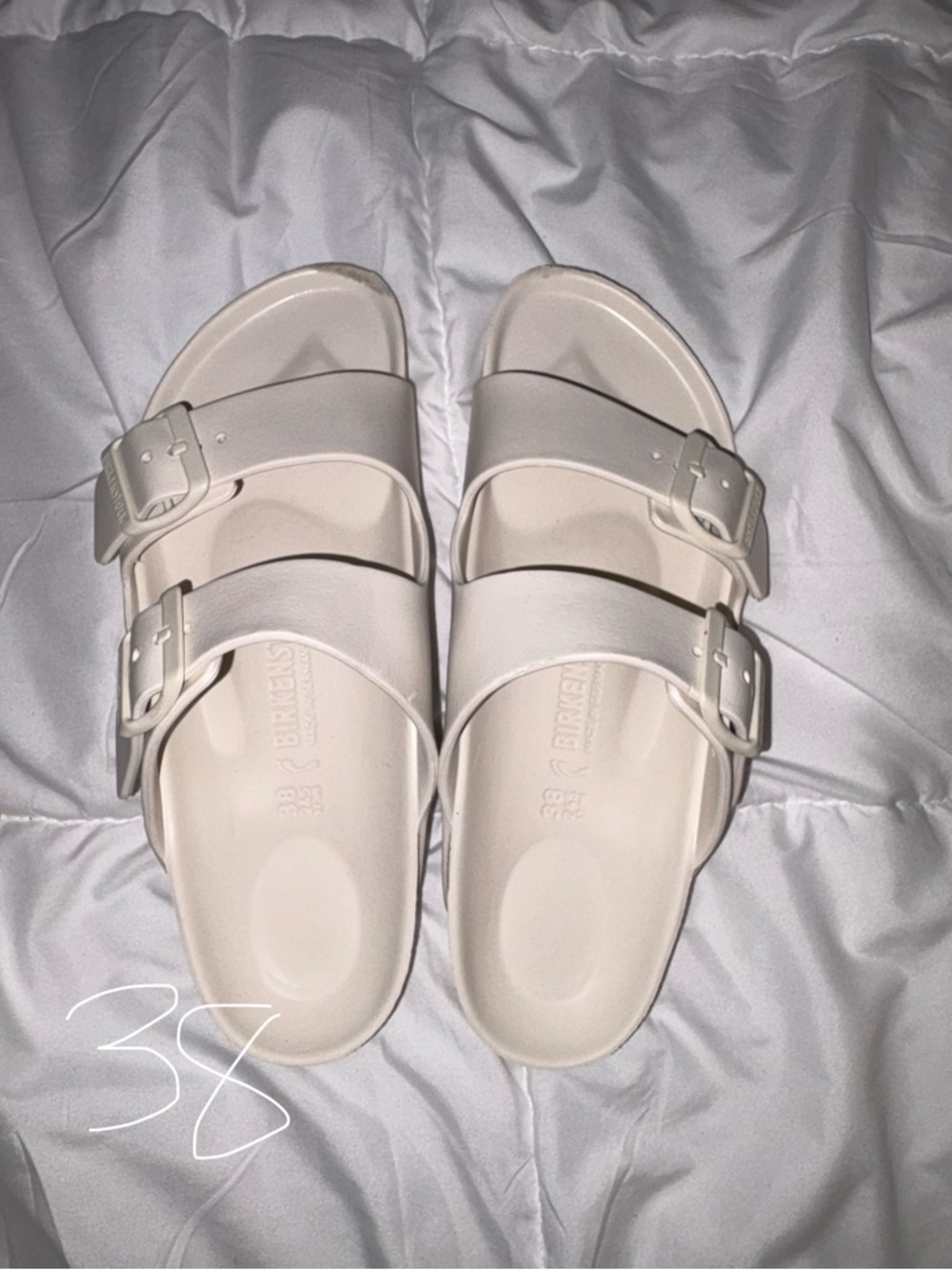 Birkenstock Arizona Essentials Eva Sandals In Cream